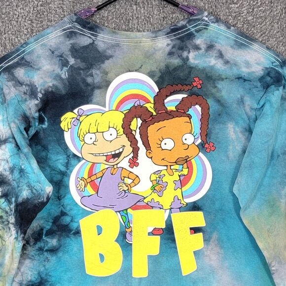 Nickelodeon Rugrats T-Shirt Womens 2XL Blue Reckless Duo BFF Long Sleeve Crop - Picture 9 of 12